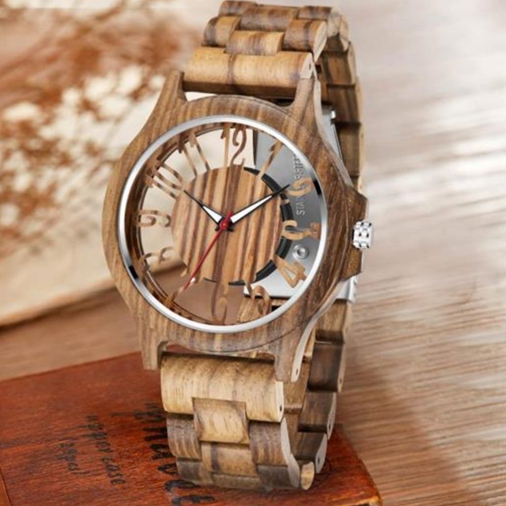 Walnut Brown Men's Quartz Luxury Wooden Watch